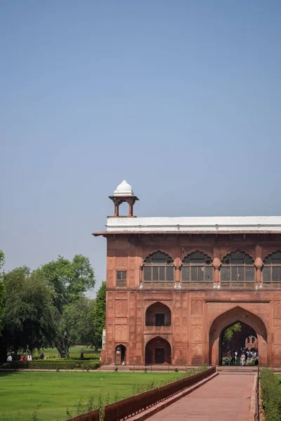 Detalhes Arquitetônicos Lal Qila Forte Vermelho Situado Old Delhi Índia — Fotografia de Stock