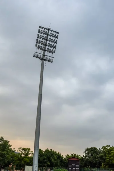 Estádio Críquete Luzes Inundação Pólos Delhi Índia Cricket Stadium Light — Fotografia de Stock