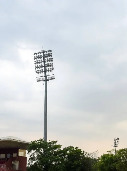 Stadionul Cricket Stâlpi Inundații Delhi India Cricket Stadium Light — Fotografie, imagine de stoc