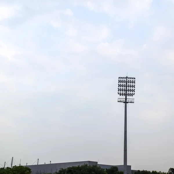 Stadionul Cricket Stâlpi Inundații Delhi India Cricket Stadium Light — Fotografie, imagine de stoc