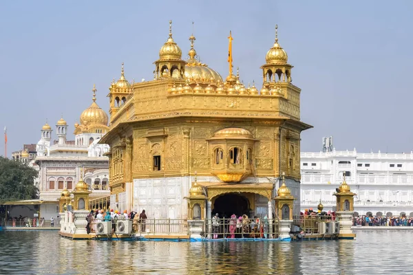 stock image Beautiful view of Golden Temple (Harmandir Sahib) in Amritsar, Punjab, India, Famous indian sikh landmark, Golden Temple, the main sanctuary of Sikhs in Amritsar, India