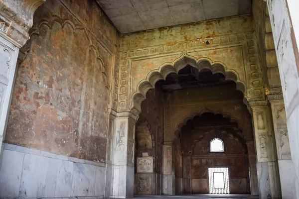 Αρχιτεκτονικές Λεπτομέρειες Της Lal Qila Κόκκινο Φρούριο Που Βρίσκεται Στο — Φωτογραφία Αρχείου