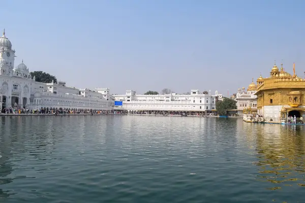 stock image Beautiful view of Golden Temple (Harmandir Sahib) in Amritsar, Punjab, India, Famous indian sikh landmark, Golden Temple, the main sanctuary of Sikhs in Amritsar, India