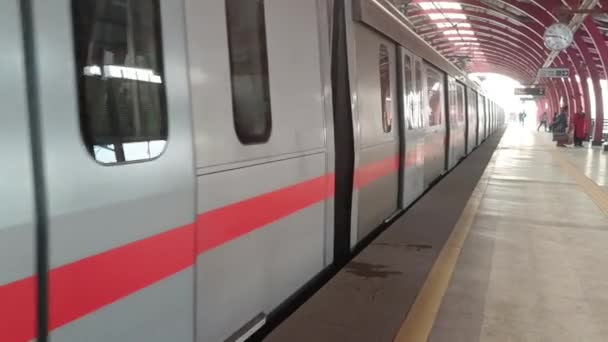 Yeni Delhi Hindistan Ekim 2023 Delhi Metro Treni Yeni Delhi — Stok video