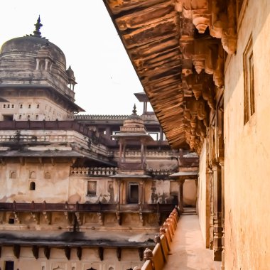 Orchha Sarayı Kalesi, Raja Mahal ve Chaturbhuj Tapınağı Jahangir Mahal, Orchha, Madhya Pradesh, Jahangir Mahal (Orchha Kalesi), Madhya Pradesh, Hindistan arkeolojik sahaları