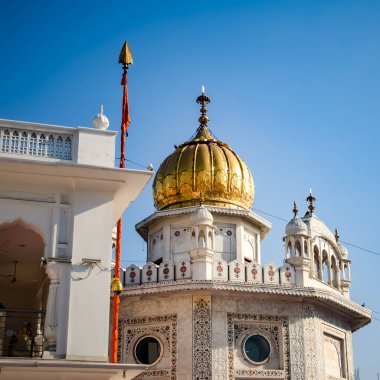 Altın Tapınak içindeki mimari detaylarının görüntüsü - Amritsar 'daki Harmandir Sahib, Punjab, Hindistan' daki ünlü Hint sih simgesi, Altın Tapınak, Amritsar, Hindistan 'daki Sihlerin ana mabedi