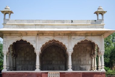 Architectural details of Lal Qila - Red Fort situated in Old Delhi, India, View inside Delhi Red Fort the famous Indian landmarks clipart