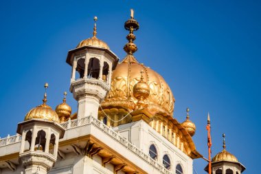 Altın Tapınak içindeki mimari detaylarının görüntüsü - Amritsar 'daki Harmandir Sahib, Punjab, Hindistan' daki ünlü Hint sih simgesi, Altın Tapınak, Amritsar, Hindistan 'daki Sihlerin ana mabedi