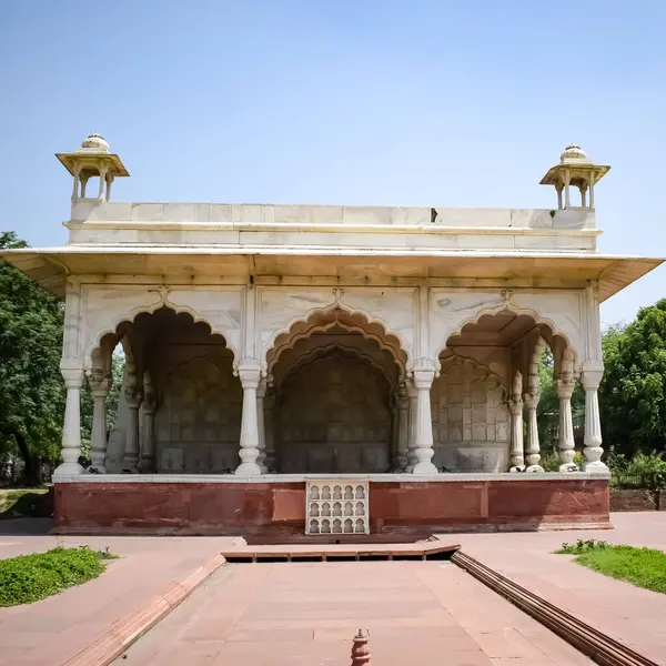 stock image Architectural details of Lal Qila - Red Fort situated in Old Delhi, India, View inside Delhi Red Fort the famous Indian landmarks