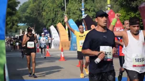Nova Deli Índia Outubro 2023 Vedanta Delhi Half Marathon Corrida — Vídeo de Stock