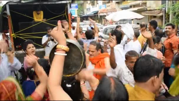 뉴델리 2023 야트라 라티아트라의 델리의 부분에서 열애의 거대한 사람들에 당겨진 — 비디오