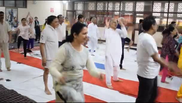New Delhi Inde Avril 2024 Séance Exercices Yoga Groupe Pour — Video