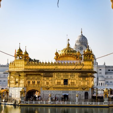 Beautiful view of Golden Temple - Harmandir Sahib in Amritsar, Punjab, India, Famous indian sikh landmark, Golden Temple, the main sanctuary of Sikhs in Amritsar, India clipart