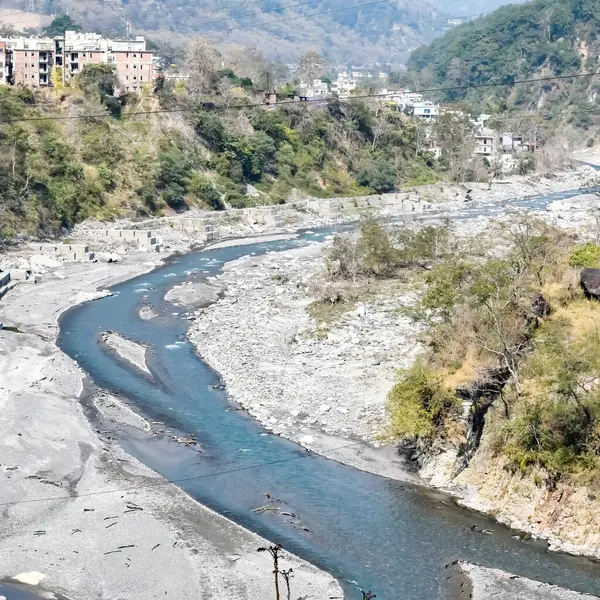 stock image Very high peak of Nainital, India, the mountain range which is visible in this picture and river flowing in the middle, Beauty of mountain at Nainital in Uttarakhand, India