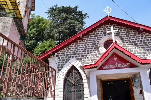 stock image Church Christ located at Mall Road in Kasauli, Himachal Pradesh India, Beautiful view of Catholic Church in Kasauli during early morning time