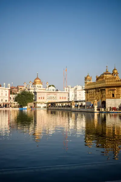 Stock image Beautiful view of Golden Temple - Harmandir Sahib in Amritsar, Punjab, India, Famous indian sikh landmark, Golden Temple, the main sanctuary of Sikhs in Amritsar, India