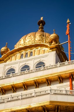 Altın Tapınak içindeki mimari detaylarının görüntüsü - Amritsar 'daki Harmandir Sahib, Punjab, Hindistan' daki ünlü Hint sih simgesi, Altın Tapınak, Amritsar, Hindistan 'daki Sihlerin ana mabedi