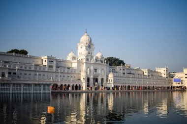 Altın Tapınak içindeki mimari detaylarının görüntüsü - Amritsar 'daki Harmandir Sahib, Punjab, Hindistan' daki ünlü Hint sih simgesi, Altın Tapınak, Amritsar, Hindistan 'daki Sihlerin ana mabedi