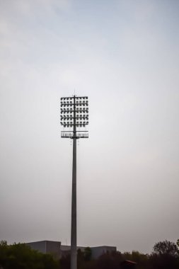 Kriket stadyumunun ışık direkleri Delhi, Hindistan, Kriket Stadyumu