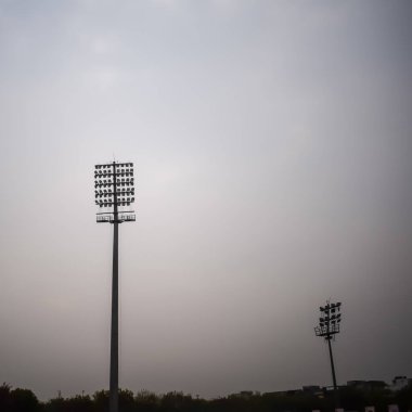 Kriket stadyumunun ışıkları Delhi, Hindistan, Kriket Stadyumu Işıkları 'nda.