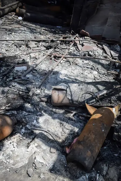 stock image Fire breakout at childcare hospital at mid night when oxygen cylinder blasts in East Delhi, India, Fire at hospital where entire hospital destroyed