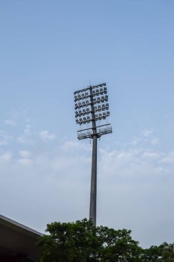 Kriket stadyumunun ışık direkleri Delhi, Hindistan, Kriket Stadyumu