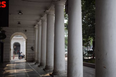 Delhi, India, September 09 2025 - Famous business district Connaught Place know as CP Delhi in the centre of New Delhi India with Offices, Banks and Shopping. British style architecture CP