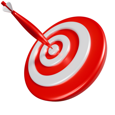 Hedefleri ve başarıyı sembolize eden 3B illüstrasyon veya bir dart ikonu..