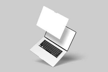 Gri arkaplanda dokuma taşları üzerine boş ekranı olan modern akıllı telefon modeli..