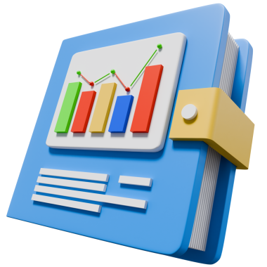Grafikler 3B Kitap Simgesi ile Mali Rapor