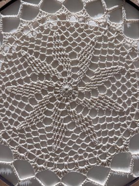 Tığ işi dokusu yakın plan. El işi.