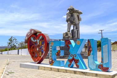Baiao Kralı Luiz Gonzaga 'nın Exu, Pernambuco' daki heykeli, 17 Ekim 2023.