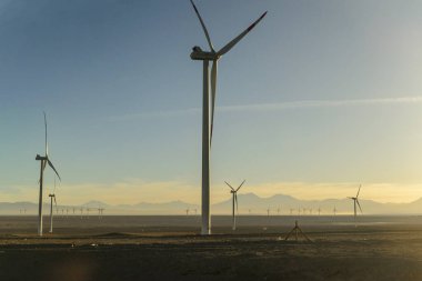 Wind farm in Calama, Antofagasta, Atacama Desert, Chile, May 02, 2023. clipart