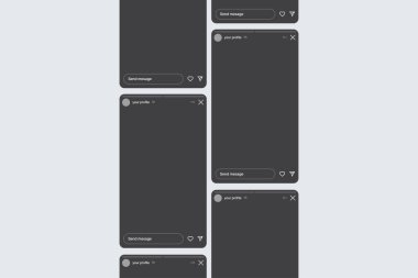 Sosyal Medya Profil Ekran Şablonu. Vektör illüstrasyonu