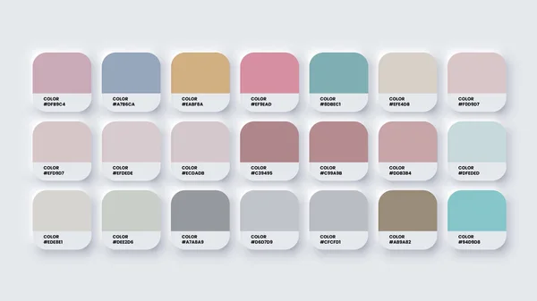 Trendy Colour Catalog Inspiration Palette in RGB and HEX. Vector Illustration