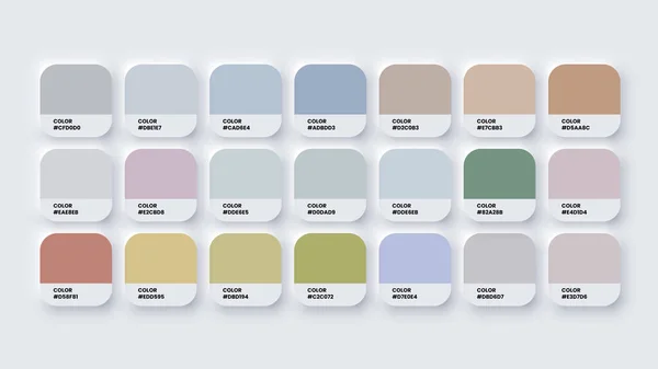 Trendy Colour Catalog Inspiration Palette in RGB and HEX. Vector Illustration