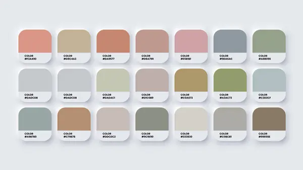 Trendy Colour Catalog Inspiration Palette in RGB and HEX. Vector Illustration