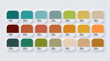 Trendy Colour Catalog Inspiration Palette in RGB and HEX. Vector Illustration