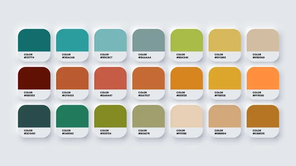 Trendy Colour Catalog Inspiration Palette in RGB and HEX. Vector Illustration