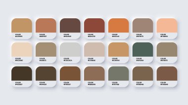 Trendy Colour Catalog Inspiration Palette in RGB and HEX. Vector Illustration