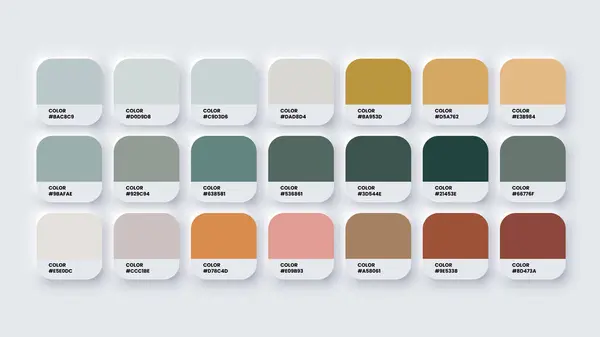 Trendy Colour Catalog Inspiration Palette in RGB and HEX. Vector Illustration