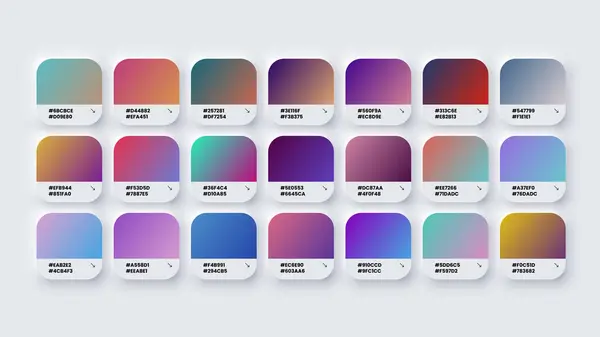 Color Palette Gradient Colour Swatches Rgb Hex Colors Paint Palette — Stock Vector
