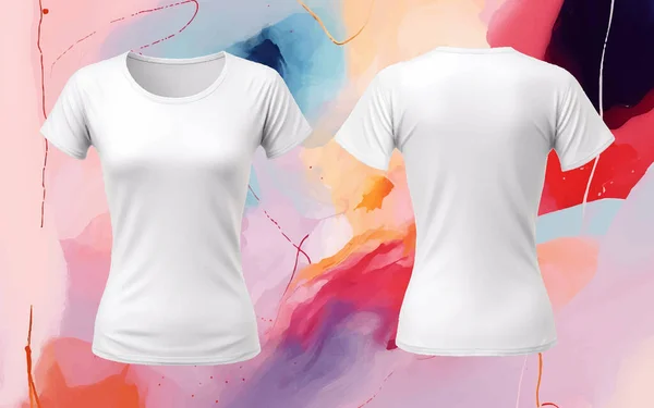 Женщина Пустая Футболка Макияж Чистый Белый Unisex Модная Рубашка Женщины — стоковый вектор