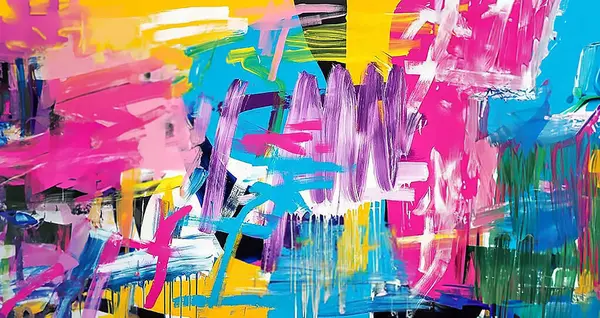 Soyut Çoklu Renkli Sanatsal Boyama, Fırçalı Grunge Doku Arkaplanı, Soyut Sanat İfade Eden Resim Tasarımı. Yüksek Kalite Fotoğraf