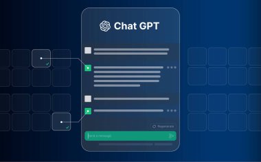 Sohbet GPT Resim Şablonu, Sohbet Robot Teknolojisi İletişim, Fütürist Robot Sohbeti, Derin Öğrenme, Chatbot Yapay Zeka, Siber Robot. Vektör illüstrasyonu