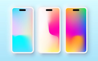 Smatphone maketi, Telefon tapınağı, Mobil görsel taklit, modern cep telefonu sıcaklığı, soyut akıllı telefon modeli. Vektör illüstrasyonu