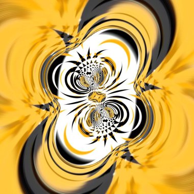 Sevimli çizgi film karalama tasarımı beyaz ve sarı altından