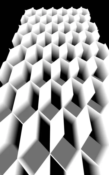 Branco Cinza Ouro Cubo Padrão Design Inspirado Por Escher — Fotografia de Stock