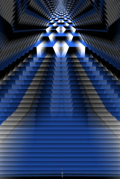 Blue White Grey Pattern Illustration Design Black Background — Stock Photo, Image