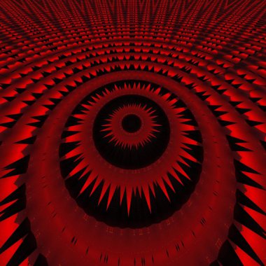 Şablon ve tasarım şehir gökdelenlerinden esinlenerek canlı kırmızı bir aya karşı siluette